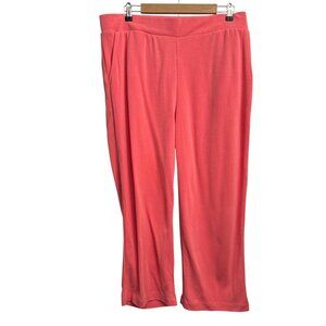Chicos Weekends Sandwashed Easy Crop Pants In Melon Mambo Size XL women pants. N